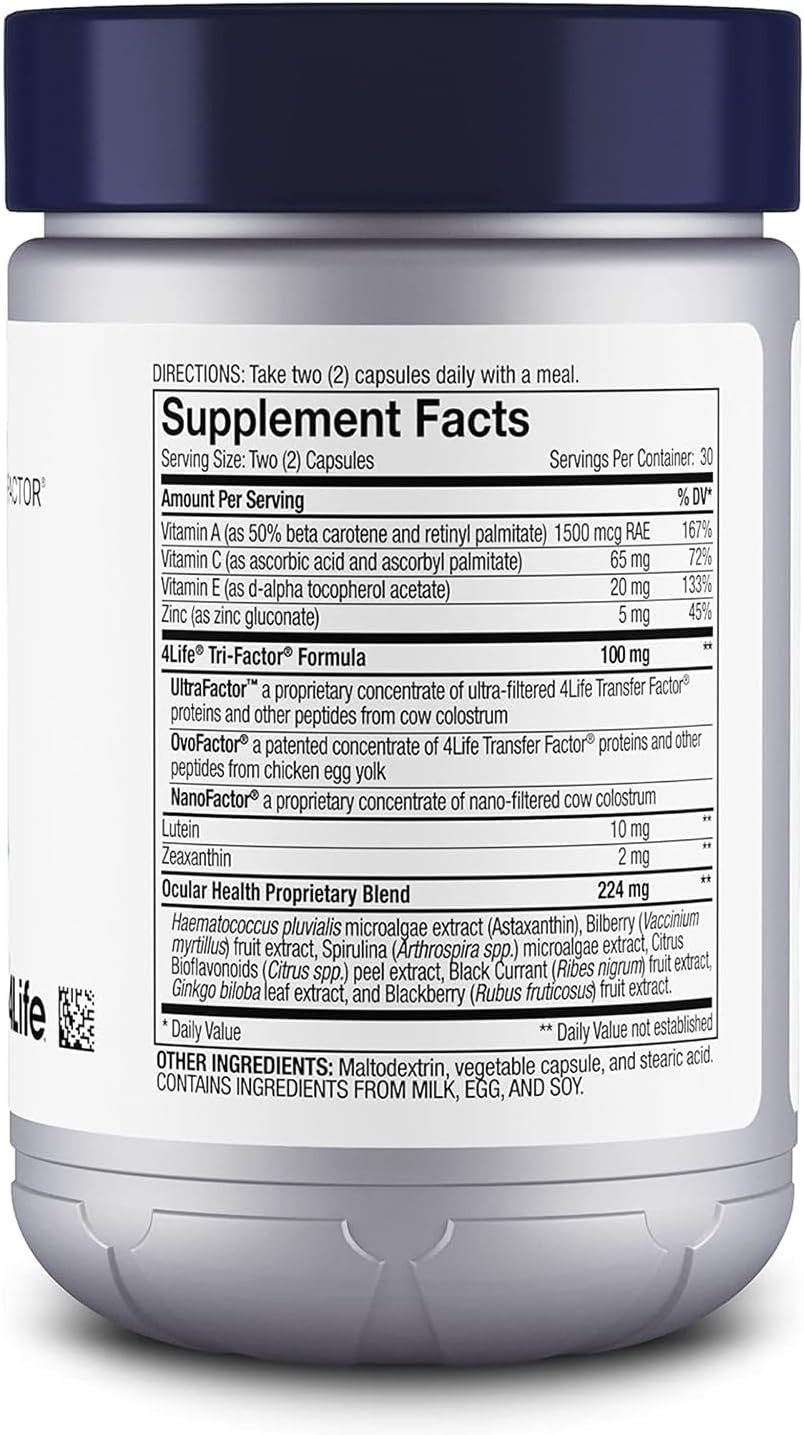 Eye Health and Vision Support Supplement with Lutein, Zeaxanthin, Zinc, Vitamin C, and Black Currant - 60 Capsules