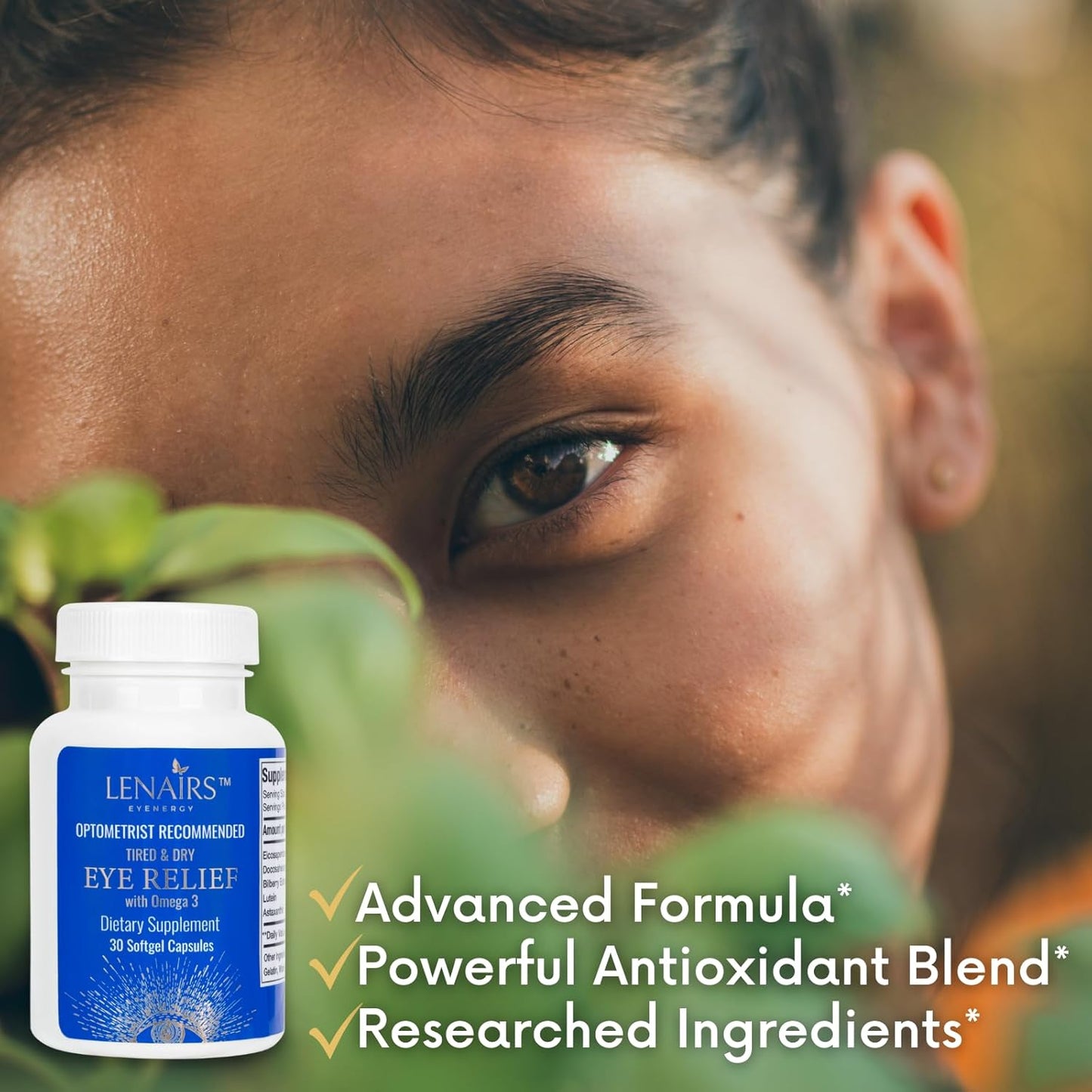 Eye Health Softgels - Relief for Tired & Dry Eyes with Omega 3, EPA & DHA, Bilberry, Lutein, Astaxanthin - Ideal for Computer Eye Strain and Digital Fatigue - Gluten Free