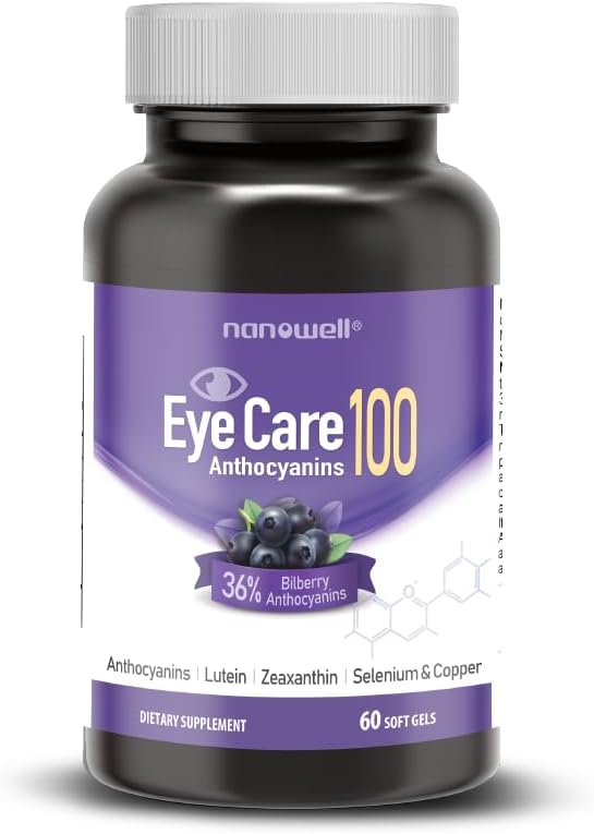 Eye Health Supplement with Bilberry, Zeaxanthin, Lutein, Anthocyanins, Vitamin A, E, Selenium & Copper - 60 Softgels