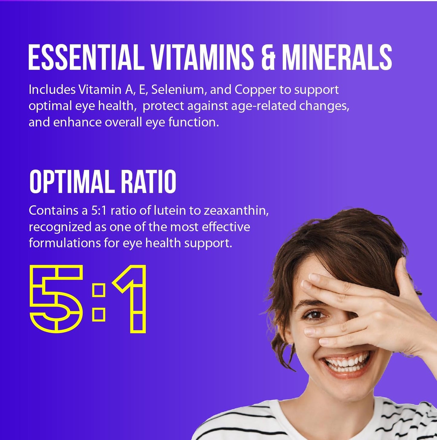 Eye Health Supplement with Bilberry, Zeaxanthin, Lutein, Anthocyanins, Vitamin A, E, Selenium & Copper - 60 Softgels