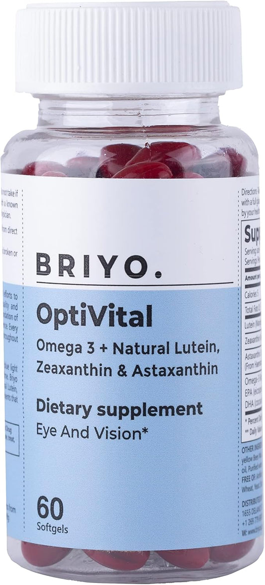 Eye Health Supplement with Lutein, Zeaxanthin, Astaxanthin, and Omega 3 - 60 Count