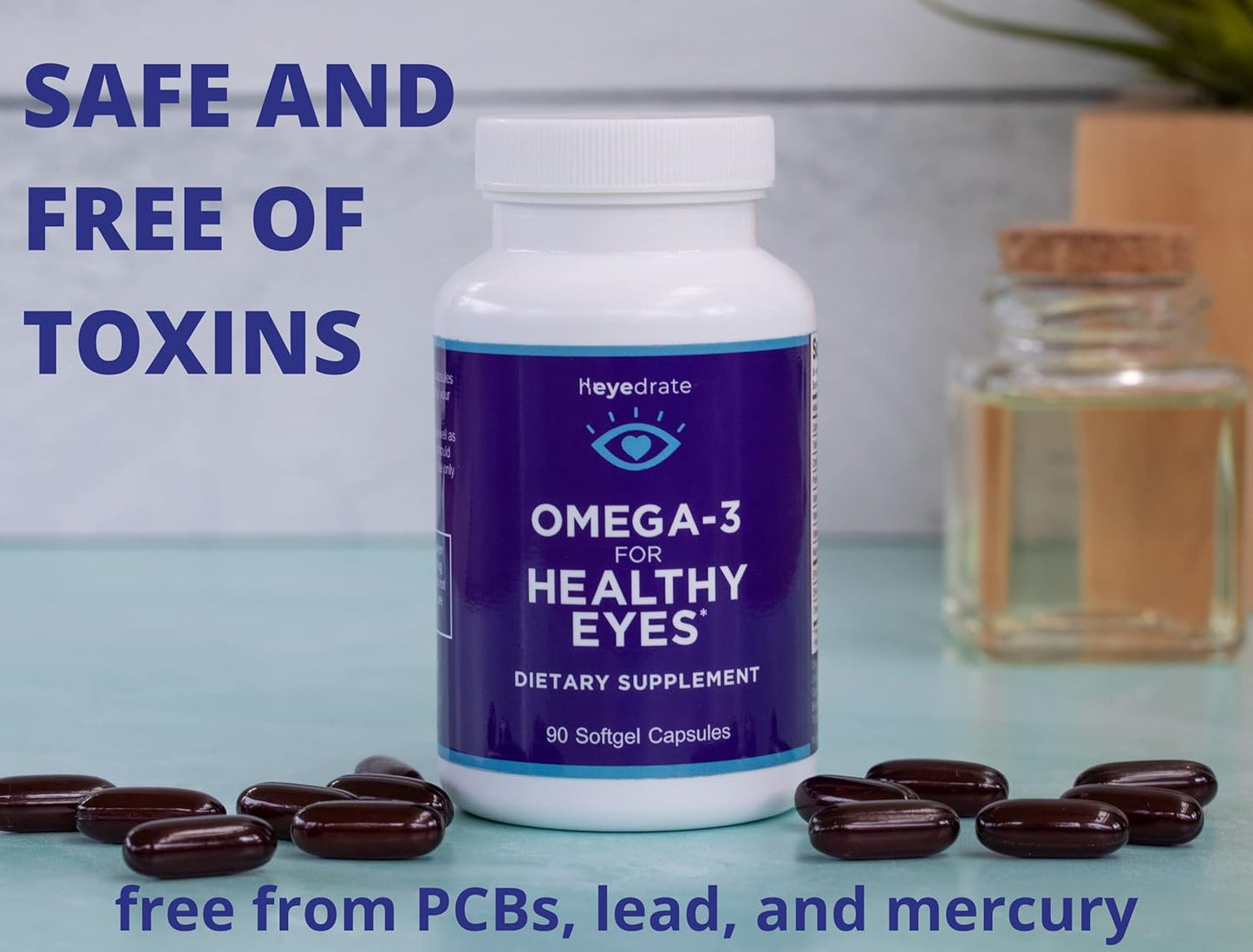 Eye Health Supplement with Triglyceride Omega 3 Fish Oil - Supports Healthy Eyes with Optimal Ingredients - Easy to Swallow Softgels - 90 Count