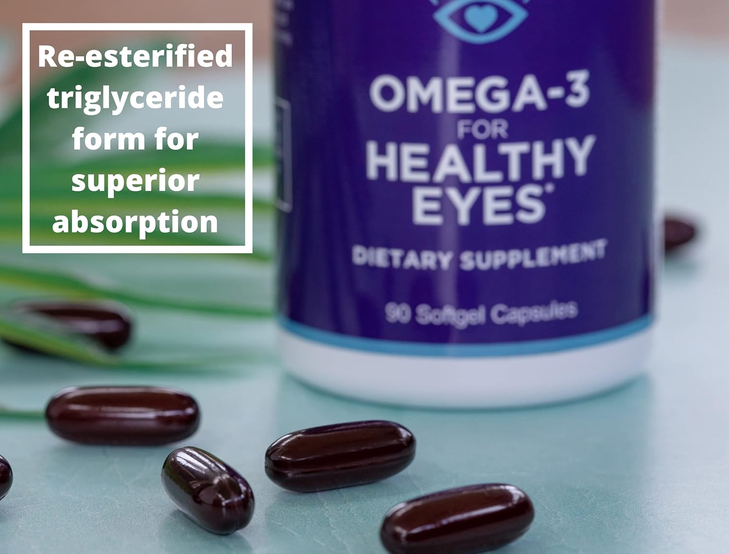 Eye Health Supplement with Triglyceride Omega 3 Fish Oil - Supports Healthy Eyes with Optimal Ingredients - Easy to Swallow Softgels - 90 Count