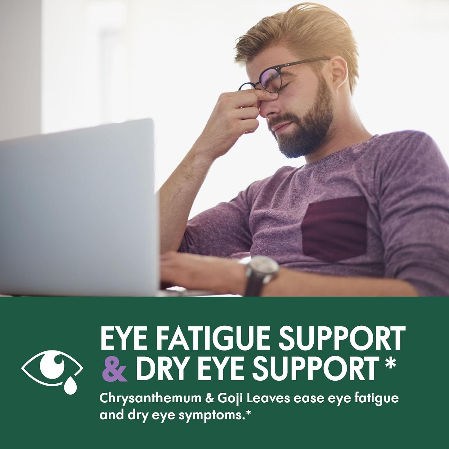 Eye Health Support Capsules with Eyebright Herb, Goji Berries, and Bilberry Extract - 90 Count