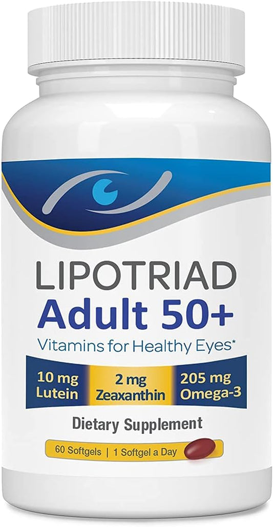Eye Vitamin and Mineral Supplement with Zinc, Vitamins C & E, Omega 3, Lutein & Zeaxanthin - 60 Count by Lipotriad