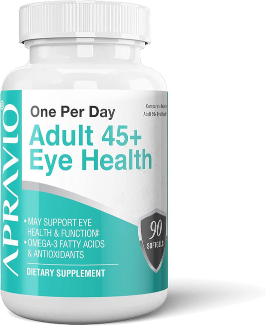 Eye Vitamins for Adults 45+ with Vitamin C, E, Zinc, Copper & Omega-3 - 90 Softgels for Vision Health & Protection