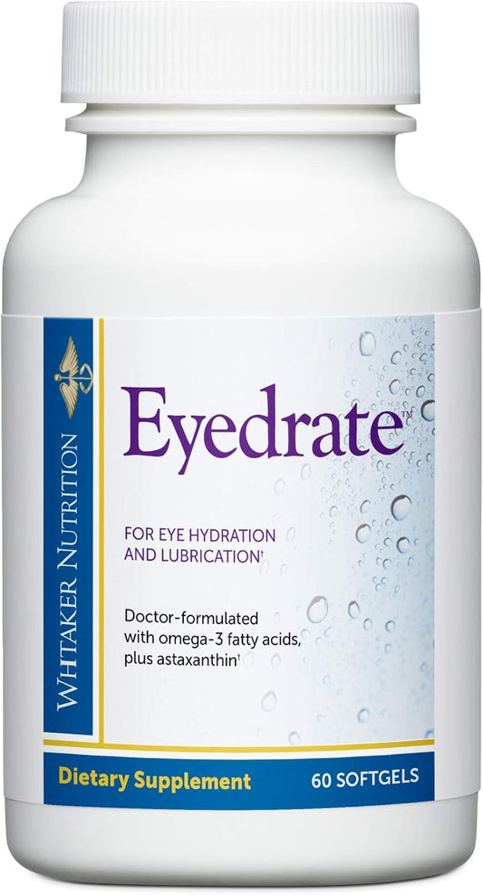 Eyedrate Hydration and Lubrication Supplement with Omega-3, Omega-7, and Antioxidants - 60 Softgels