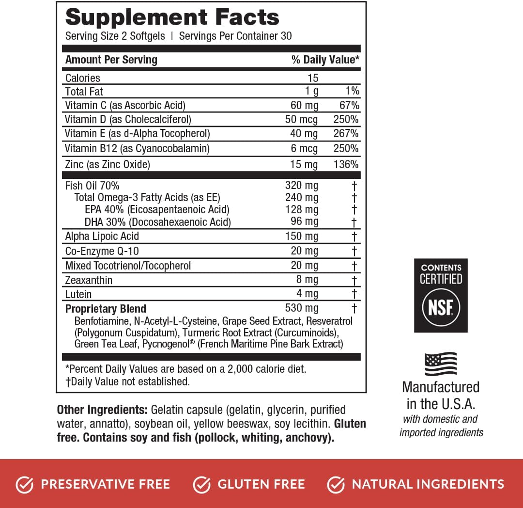 EyePromise DVS Eye Vitamin Soft Gels - 60 Count for Retinal Support and Enhanced Visual Function