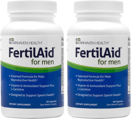 Fairhaven Health FertilAid for Men - 60 Day Supply, Male Fertility & Prenatal Vitamin with Maca, L-Carnitine, CoQ10, Methylfolate, Zinc, and VIT D for Support