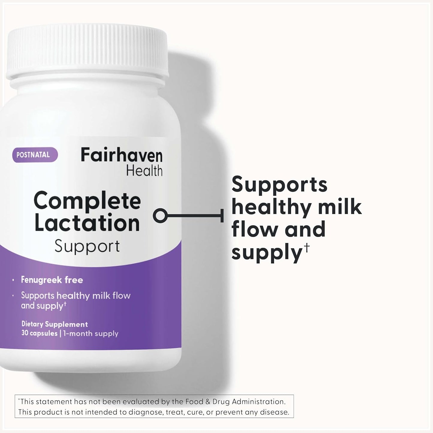 Fairhaven Health Lactation Supplement for Breastmilk Production & Comfort - Vegan & Gluten Free - 30 Capsules
