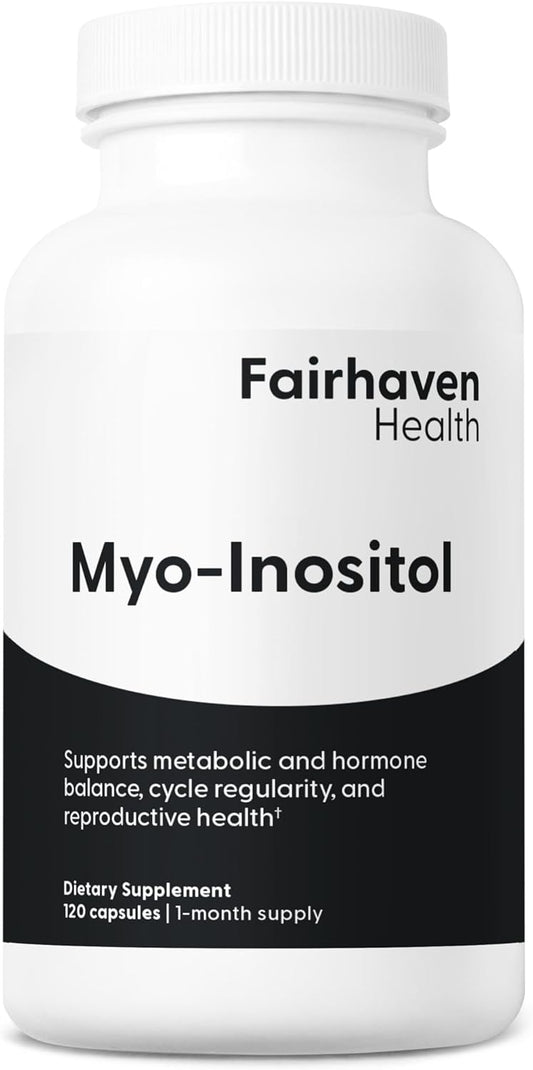 Fairhaven Health Myo-Inositol Supplement 2000mg | Vitamin B8 for Women | Vegan Inositol Capsules | 120 Count