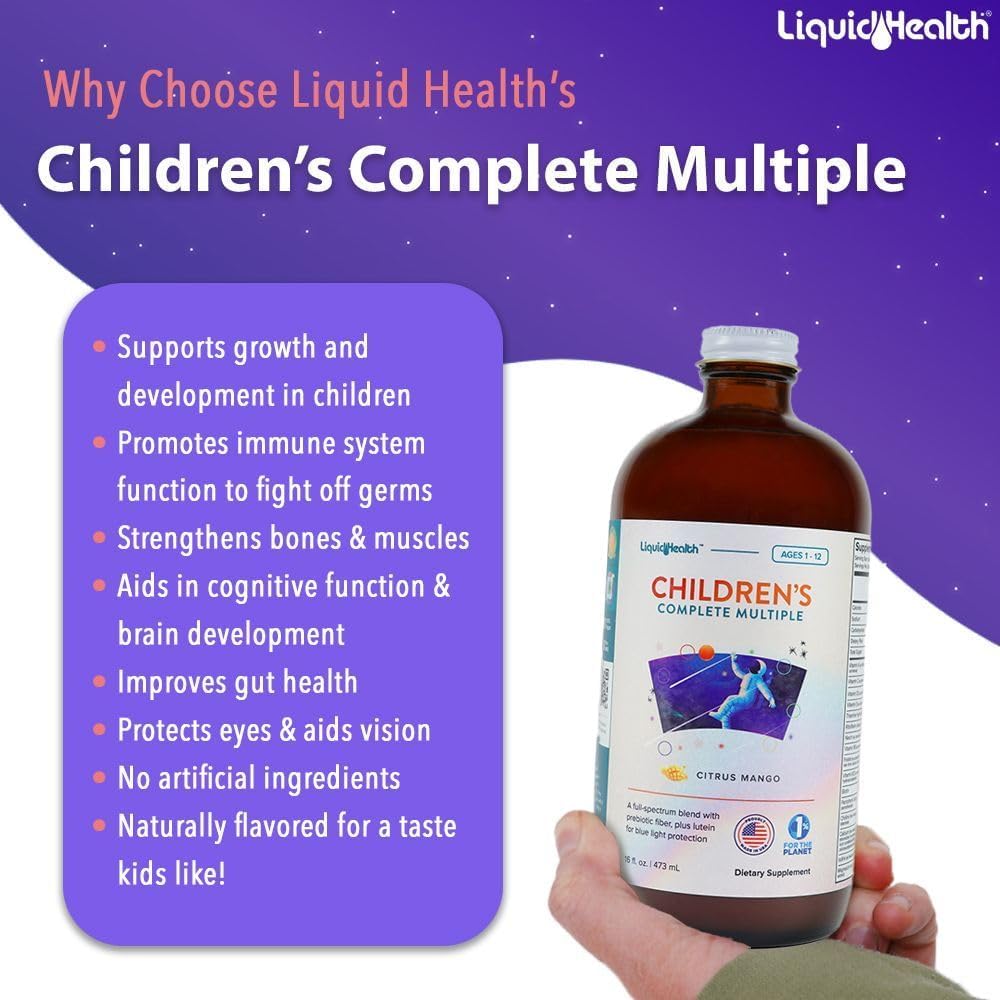 Family Bundle: LiquidHealth Adult & Children's Complete Multiple Daily Liquid Multivitamin - Immune Support & Whole Foods - Vegan, Non-GMO, Gluten-free