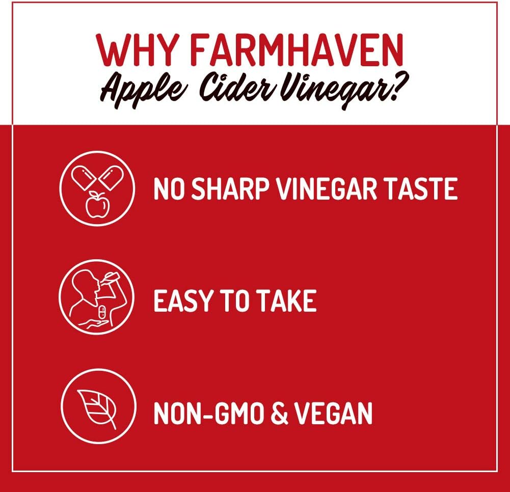 FarmHaven Apple Cider Vinegar Capsules with Ginger, Papaya, and Chamomile - 1390mg - Boosts Digestion, Energy, and Immunity - Relieves Gas and Bloating - Non-GMO - 90 Capsules