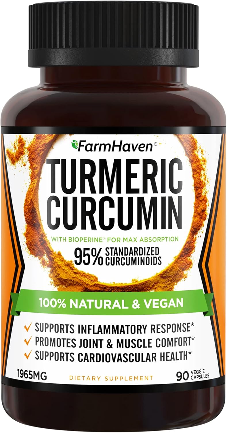 FarmHaven Turmeric Curcumin with BioPerine Black Pepper and 60 Billion CFU Probiotic Supplement
