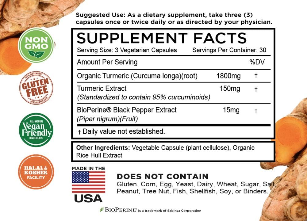 FarmHaven Turmeric Curcumin with BioPerine Black Pepper and 60 Billion CFU Probiotic Supplement
