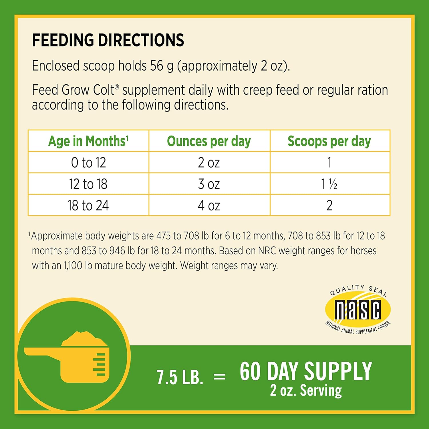 Farnam Grow Colt Supplement for Growth & Development - 7.5 lbs, 60 Day Supply for Healthy Foal Growth