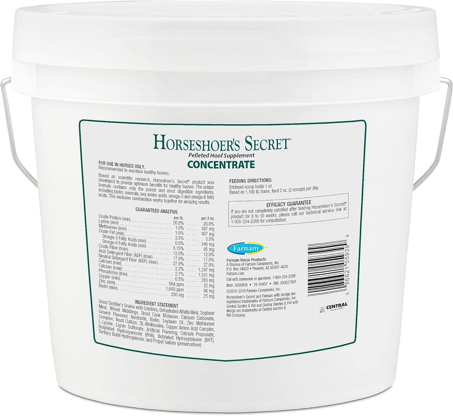 Farnam Horseshoer's Secret Pelleted Hoof Supplement, 25 mg Biotin, 3.75 lb, 30 Day Supply