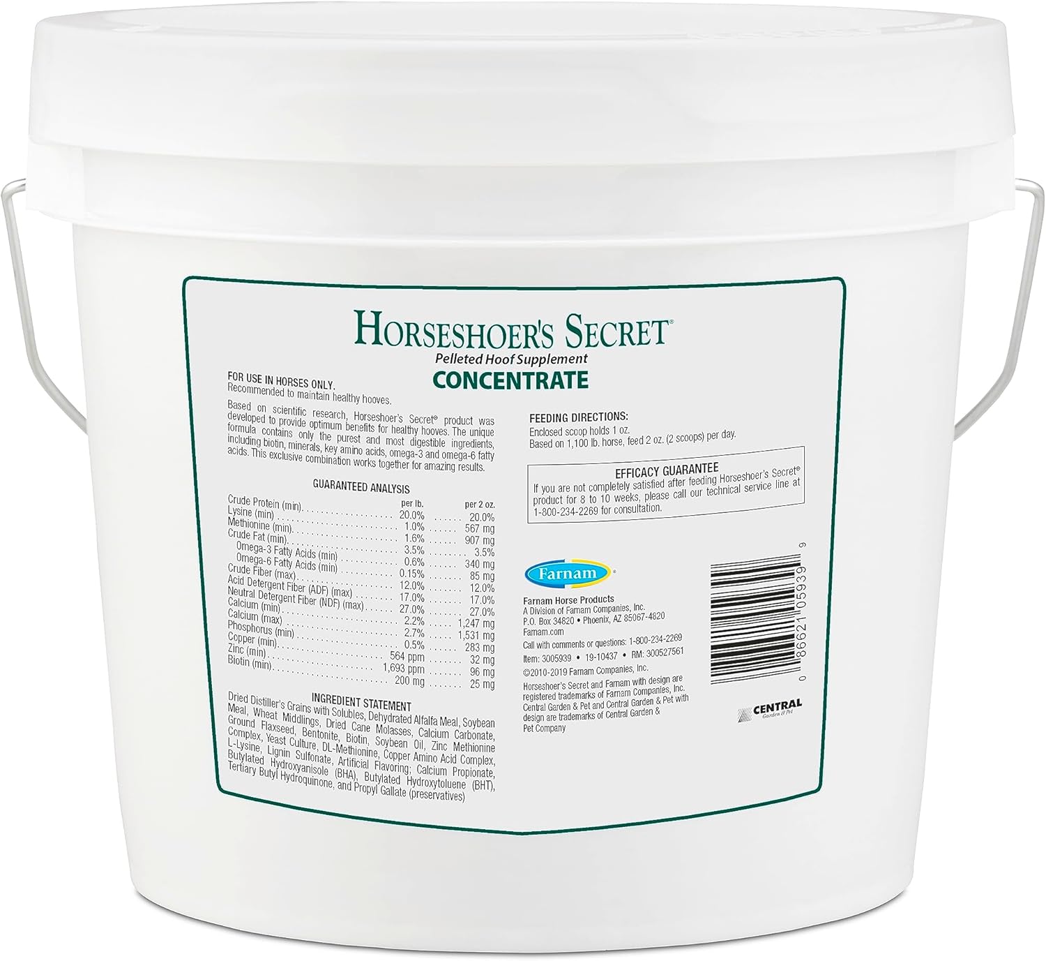 Farnam Horseshoer's Secret Pelleted Hoof Supplement, 25 mg Biotin, 3.75 lb, 30 Day Supply