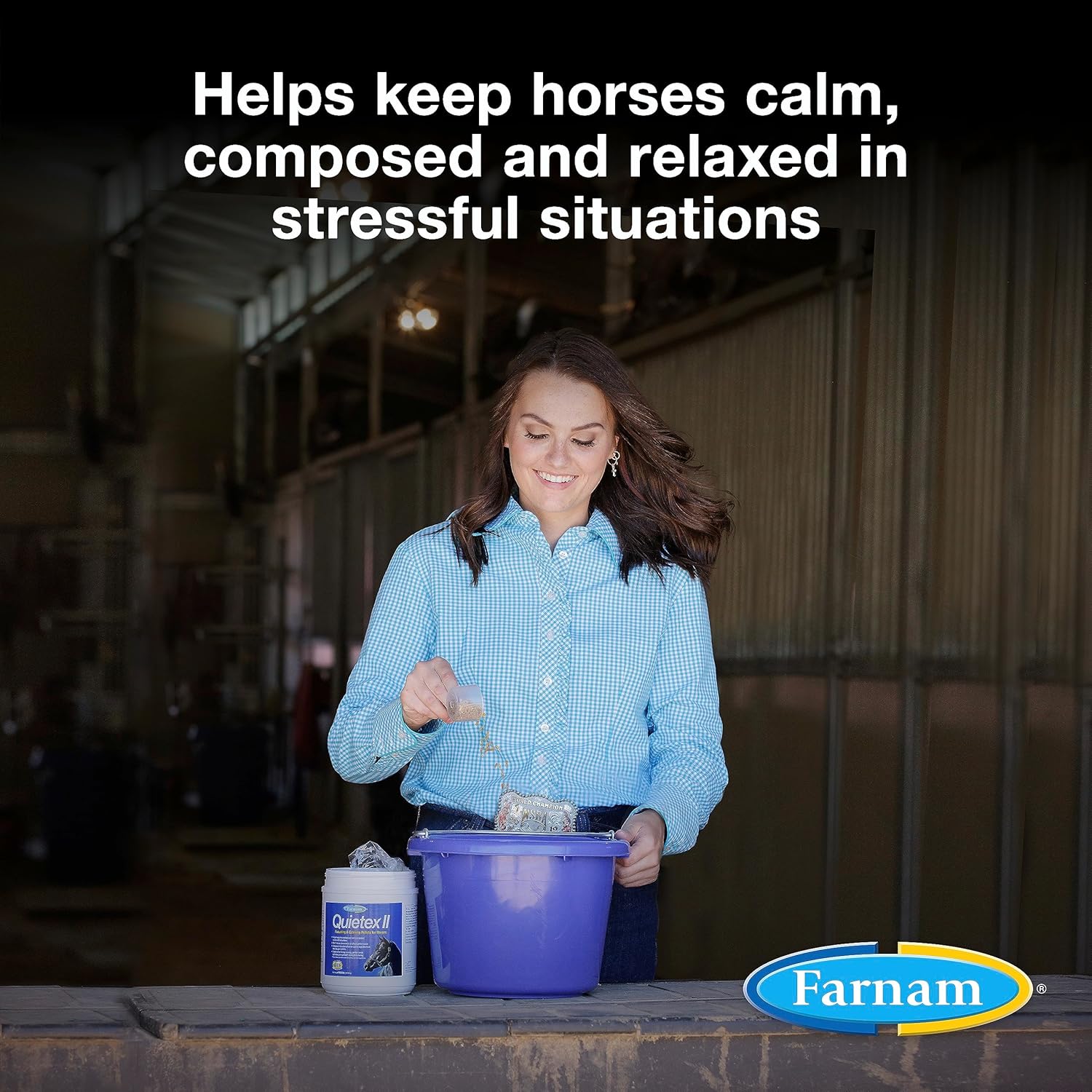 Farnam Quietex II Horse Calming Supplement Pellets - 1.625 lbs - Manage Nervous Behavior - Keep Horses Calm in Stressful Situations - 26 Day Supply