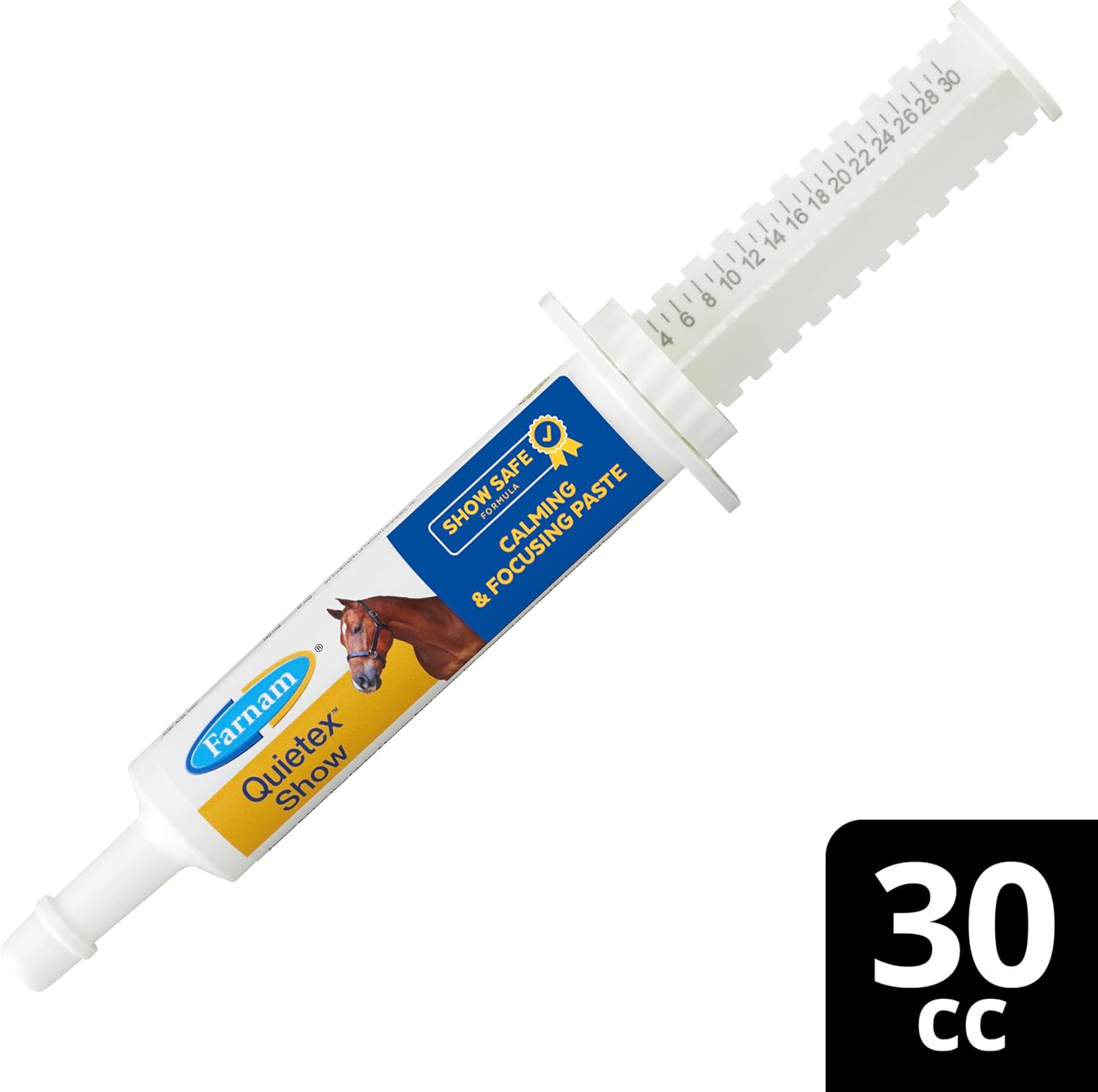 Farnam Quietex Show Calming Paste - Keeps Nervous Horses Calm & Focused in the Show Ring - 30 cc
