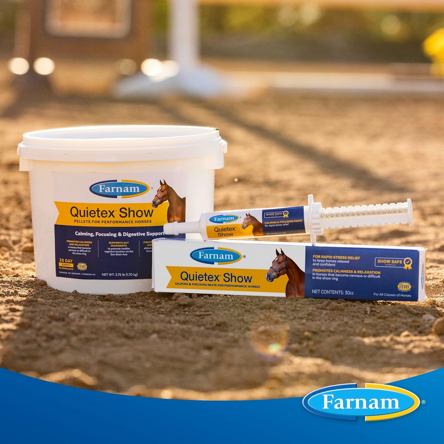 Farnam Quietex Show Pellets for Calming Nervous Horses in the Show Ring - 3.75 lbs.