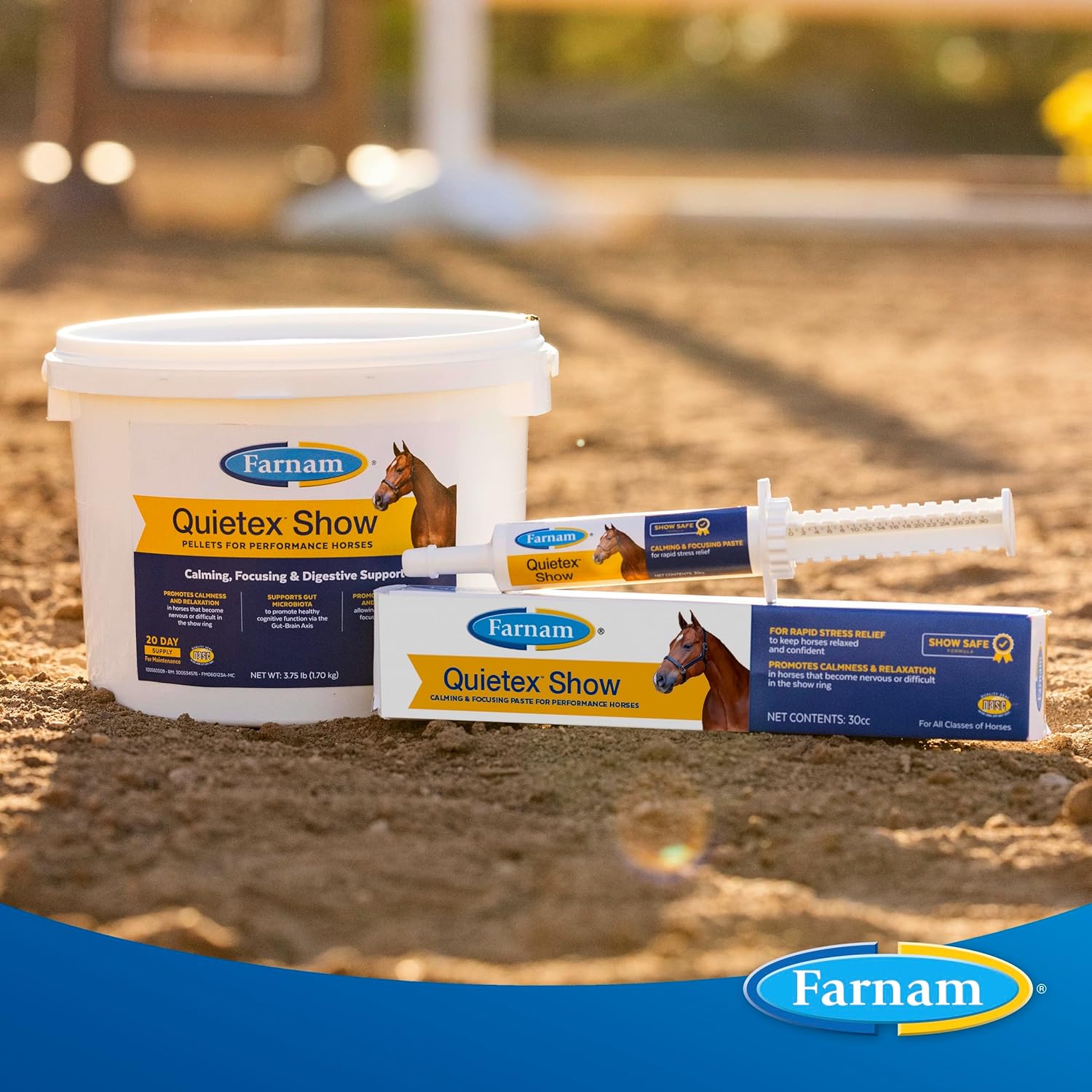 Farnam Quietex Show Pellets for Calming Nervous Horses in the Show Ring - 3.75 lbs.