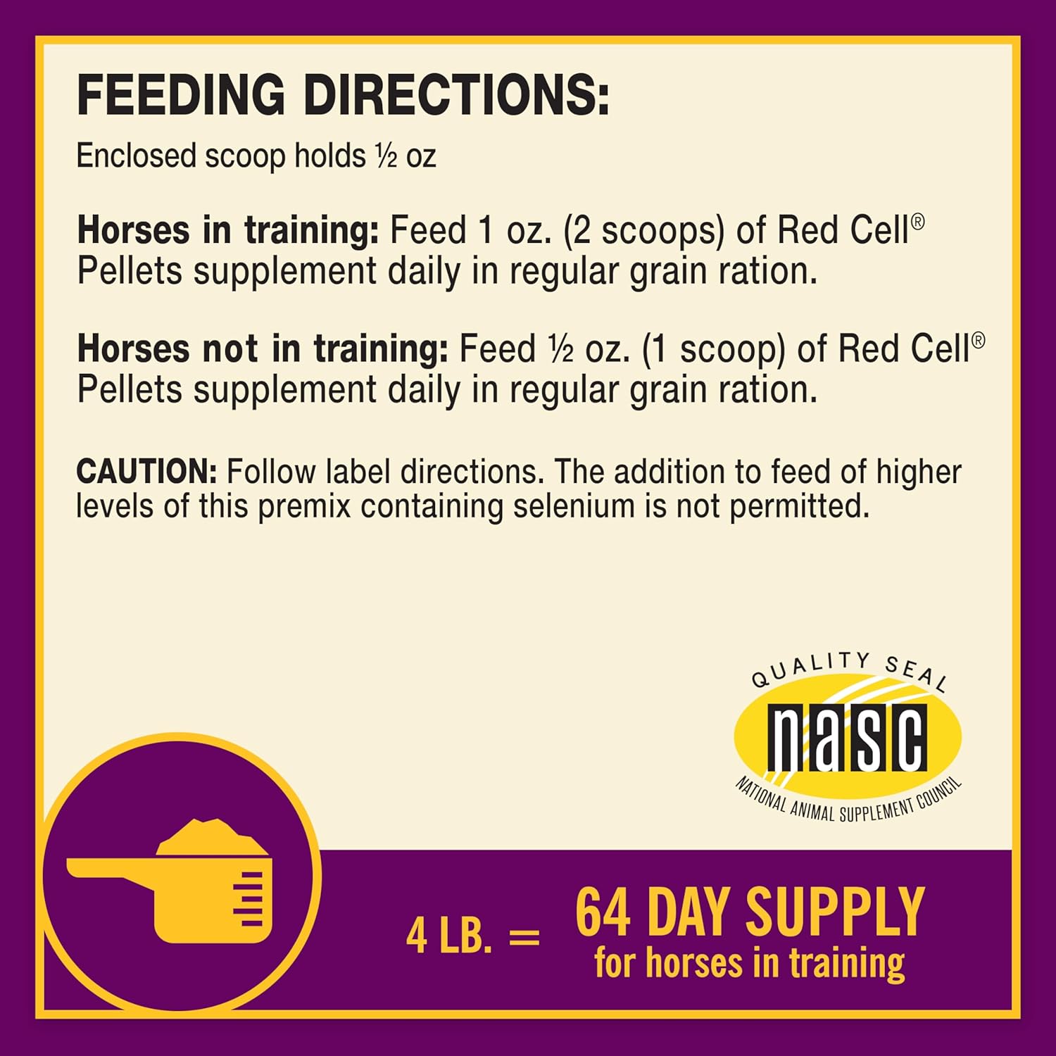 Farnam Red Cell Pellets Vitamin-Iron-Mineral Supplement for Horses - 4 lbs - 64-Day Supply
