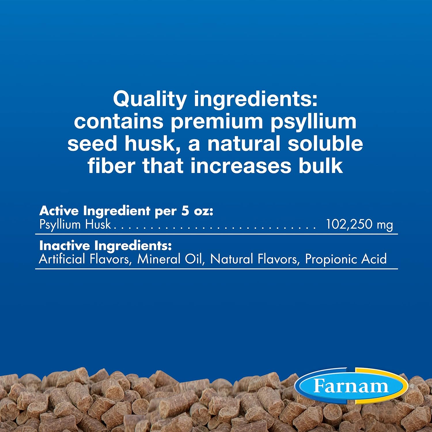 Farnam Sand Clear Natural Psyllium Crumbles for Horses, Veterinarian Recommended, 20 lbs, 64 Scoops