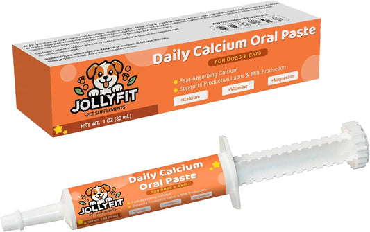 Fast-Absorbing Oral Calcium Supplement for Whelping Dogs & Cats - Supports Labor, Milk Production, and Puppy Health - 1 oz