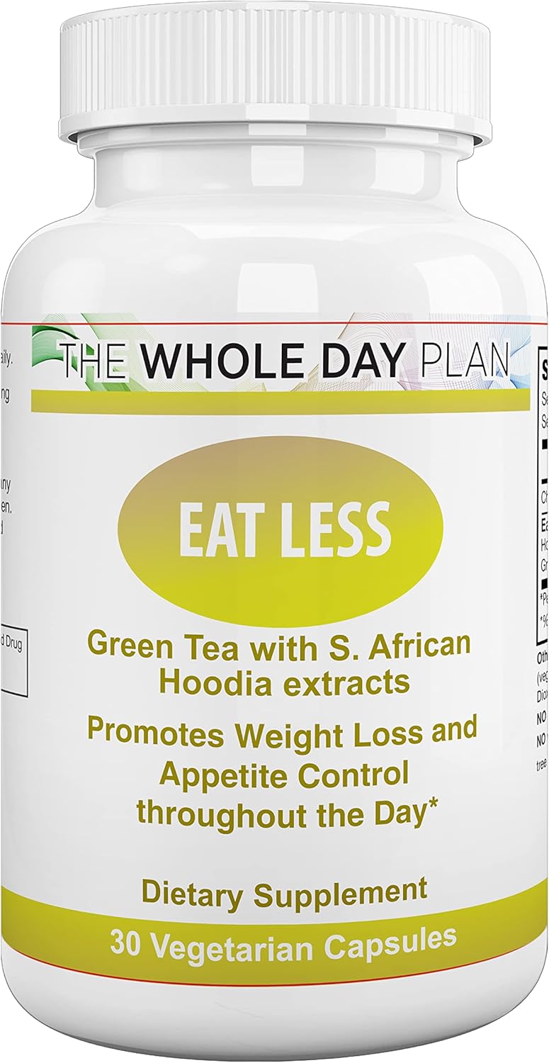 Fast-Acting Appetite Suppressant Weight Loss Pills for Women and Men - 30 Capsules - Made in USA - Burn Fat and Eat Less with The WHOLE DAY Plan