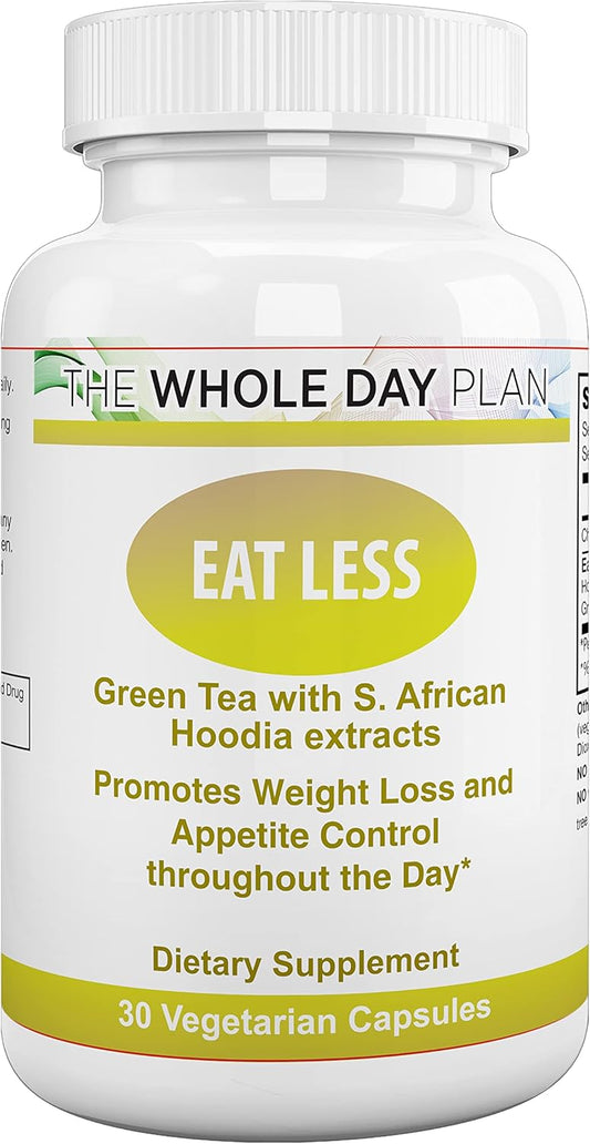 Fast-Acting Appetite Suppressant Weight Loss Pills for Women and Men - 30 Capsules - Made in USA - Burn Fat and Eat Less with The WHOLE DAY Plan