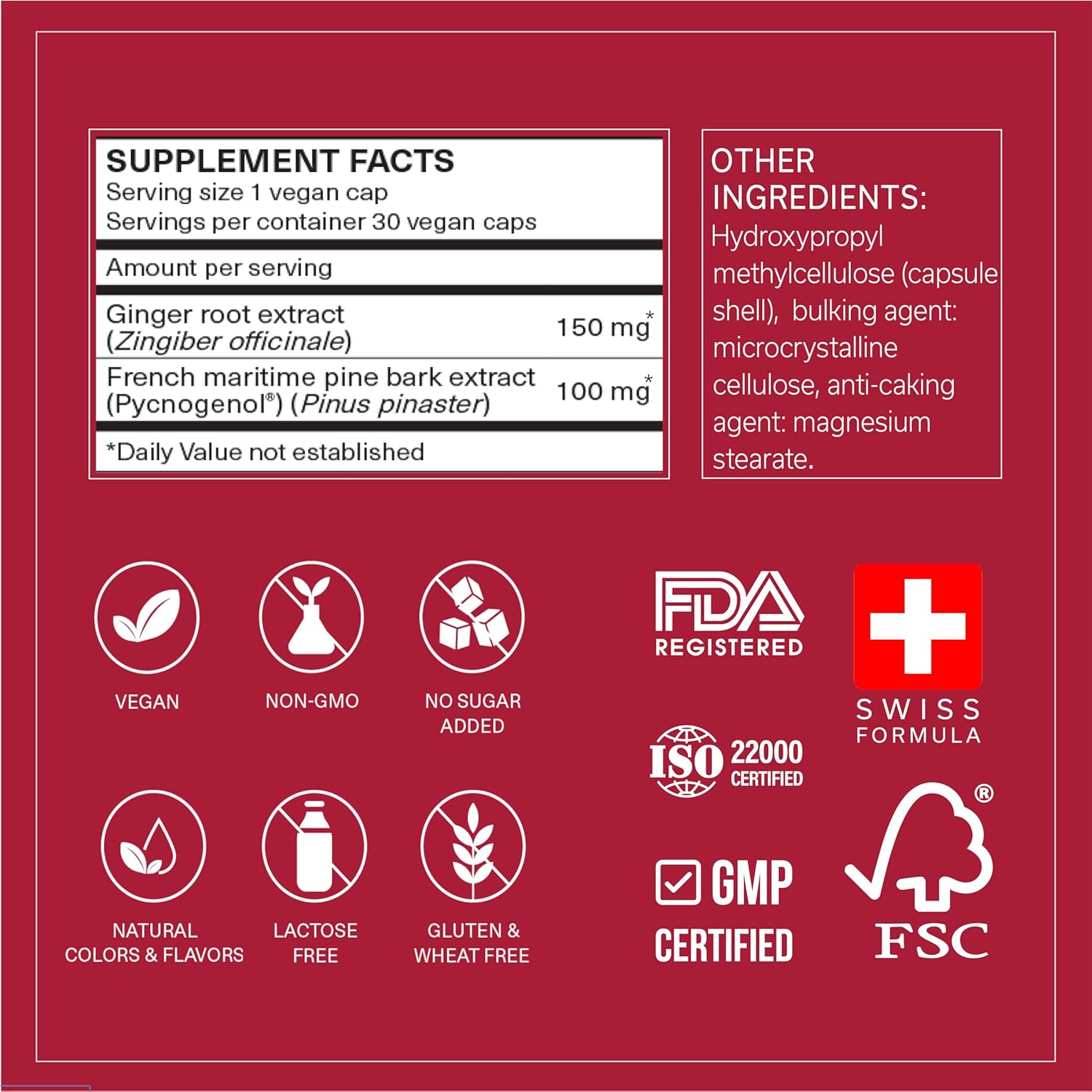 Fast-Acting Circulation Support Capsules with Pycnogenol & Ginger Root Extract | Reduce Swelling & Discomfort | Long-Haul Travel Relief