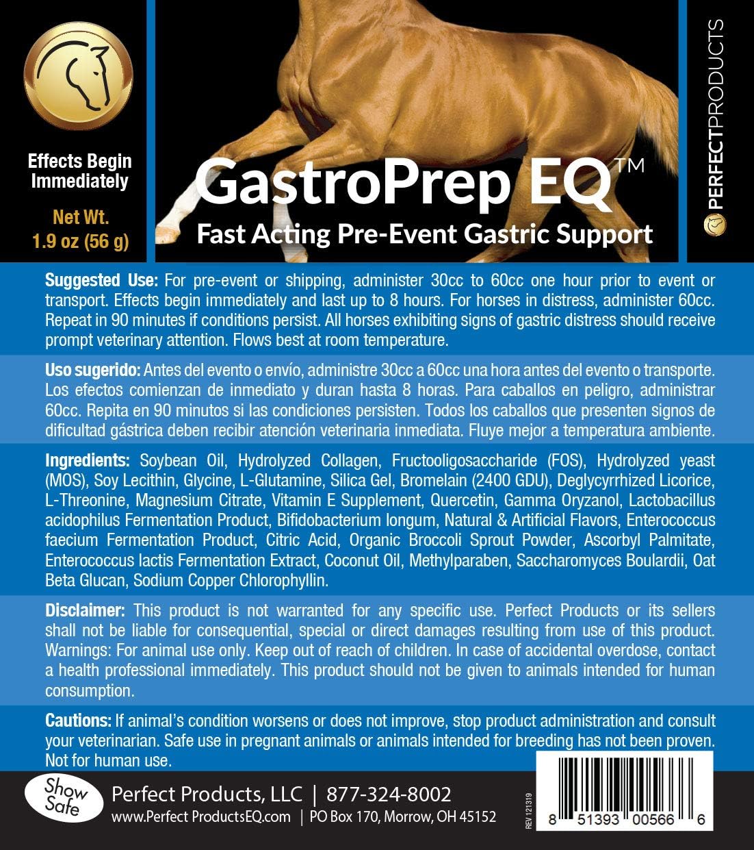 Fast-Acting GastroPrep EQ Horse Digestive Relief Paste - 60cc