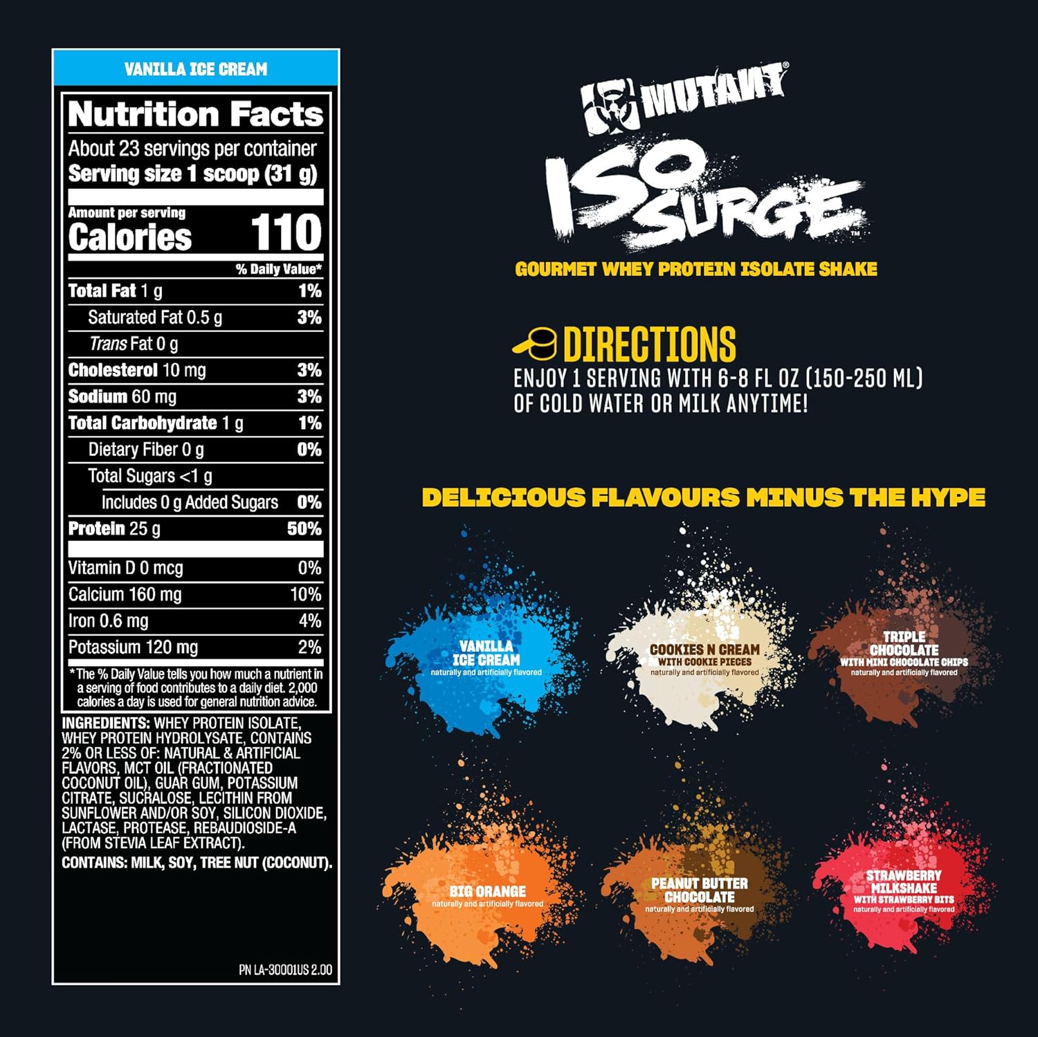 Fast-Acting Mutant ISO Surge Whey Isolate Powder for Muscle Recovery, Building, and Strength - 1.6 lb Dreamsicle Flavor