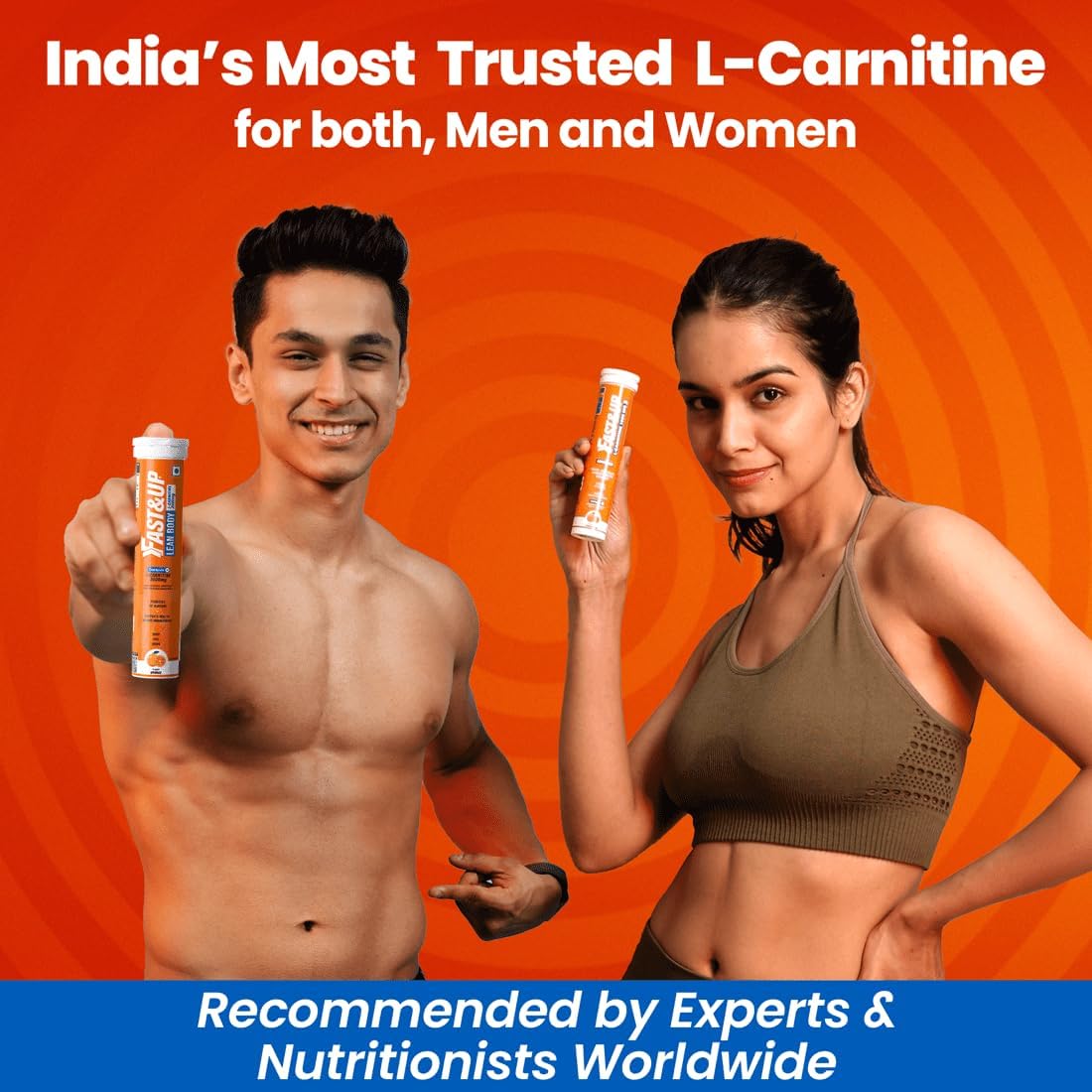 Fast and Up L-Carnitine Effervescent Tablets - 2000mg Carnipure L-Carnitine for Energy & Lean Body, Lemon Flavour - Pack of 20