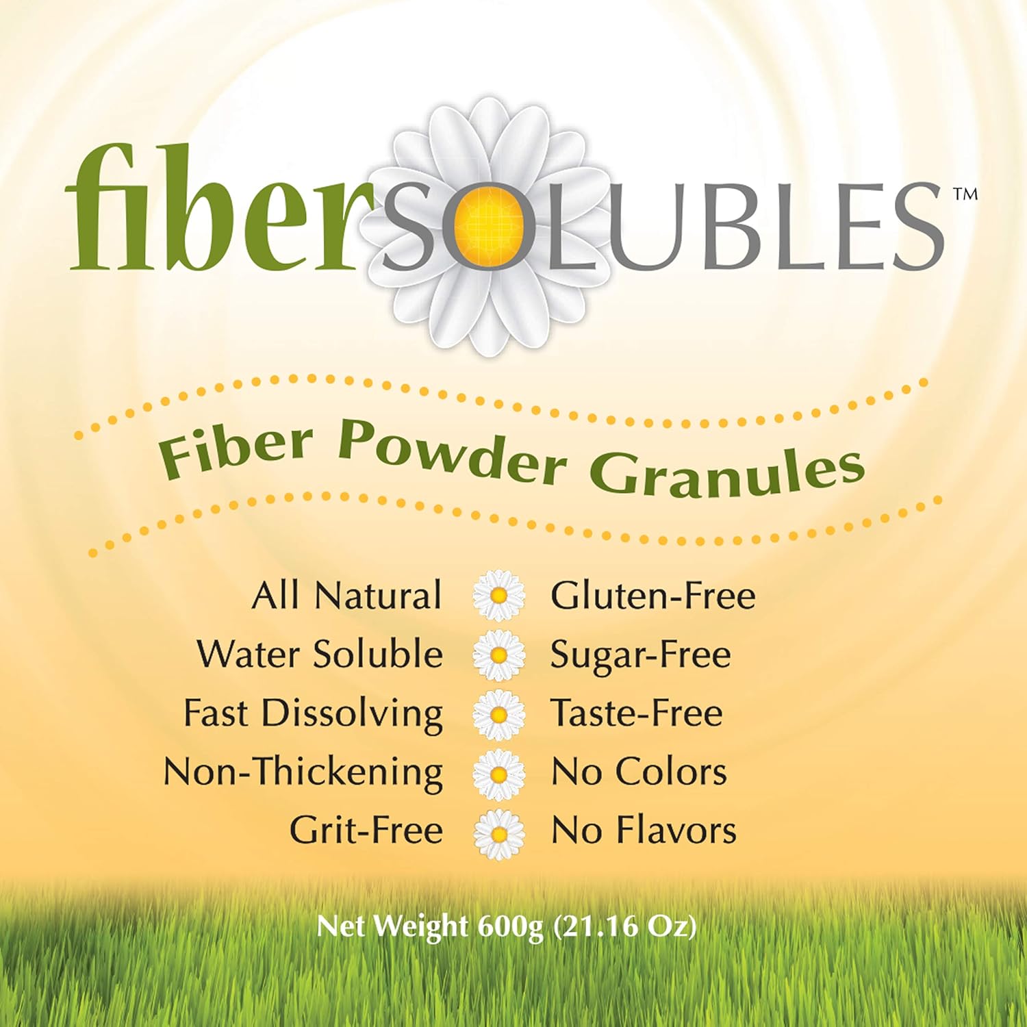 Fast-Dissolving Fibersoluble Supplement for Digestive Health - 100% Soluble Fiber Powder
