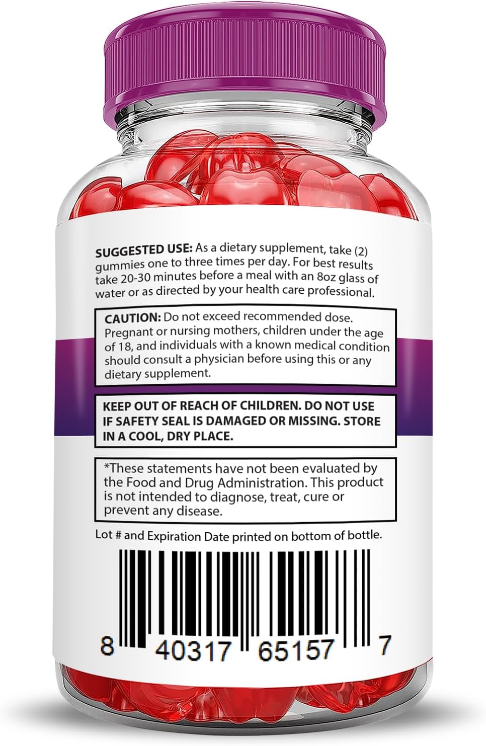 Fast Ripped Keto ACV Gummies with Pomegranate Beet Juice Powder - 1000MG Formula - 60 Vegan Gummys