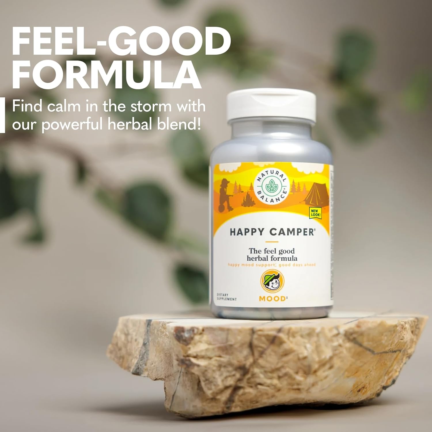 Feel-Good Mood Support Supplement with Gotu Kola, Passion Flower, and Kava Kava Capsules - 120 Count - 60-Day Guarantee