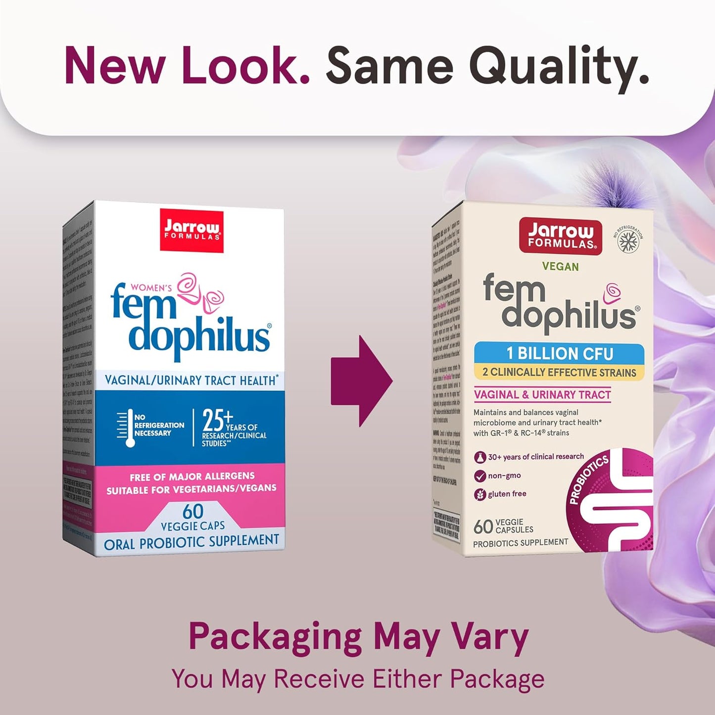 Fem-Dophilus Probiotic Capsules for Vaginal and Urinary Tract Health, 60 Veggie Capsules