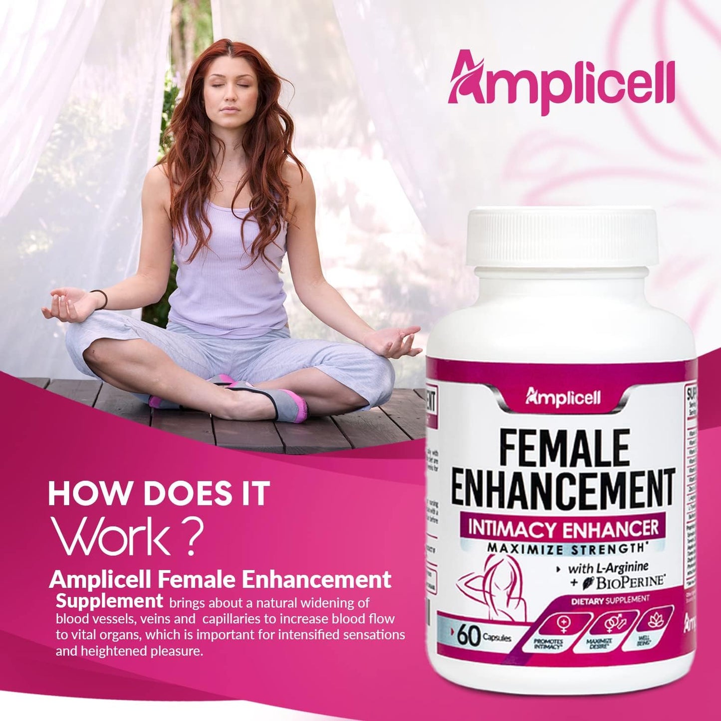 Female Enhancement Energy Pills - Libido Booster & Hormone Balancer for Women - Mood & Intimacy Support with Epimedium, Dong Quai, Ginseng, Maca Root Powder & Multivitamins A, B12 - 60 Ct