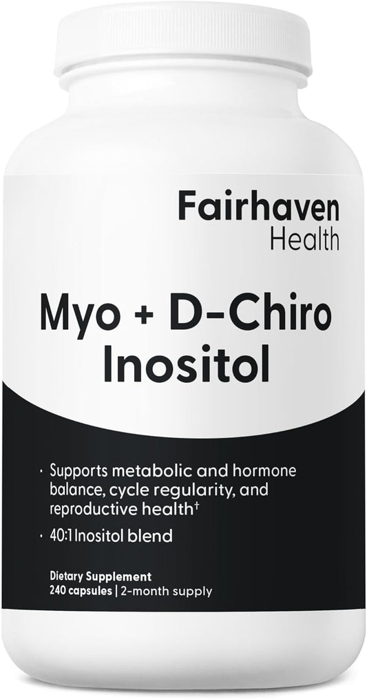 Female Fertility Supplement with Myo-Inositol and D-Chiro Inositol | Hormone Balance Support | Vitamin B8 | 240 Capsules
