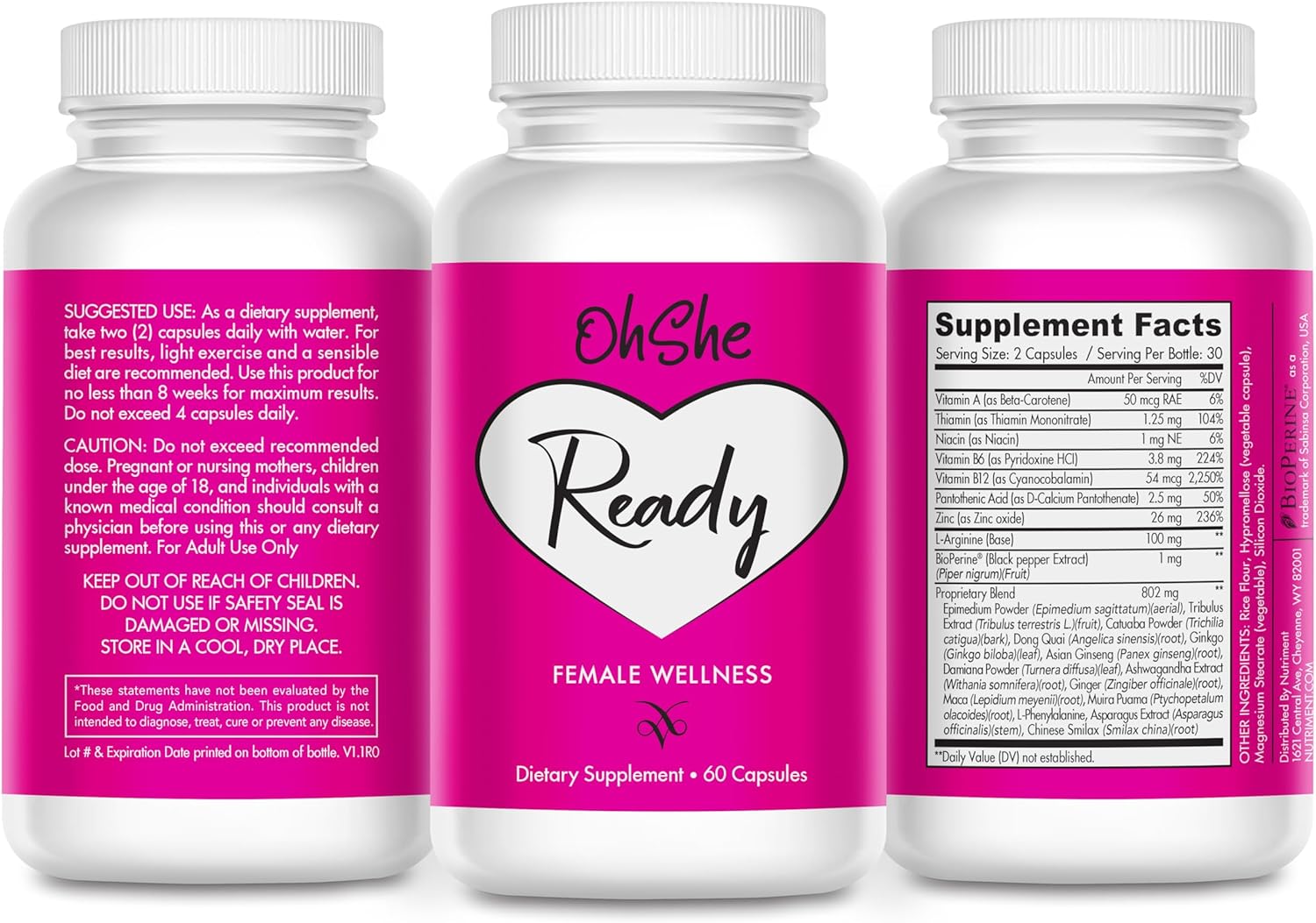 Female Hormonal Harmony Supplement for Energy, Mood, and Vitality - Natural Wellness Support - 60 Capsules