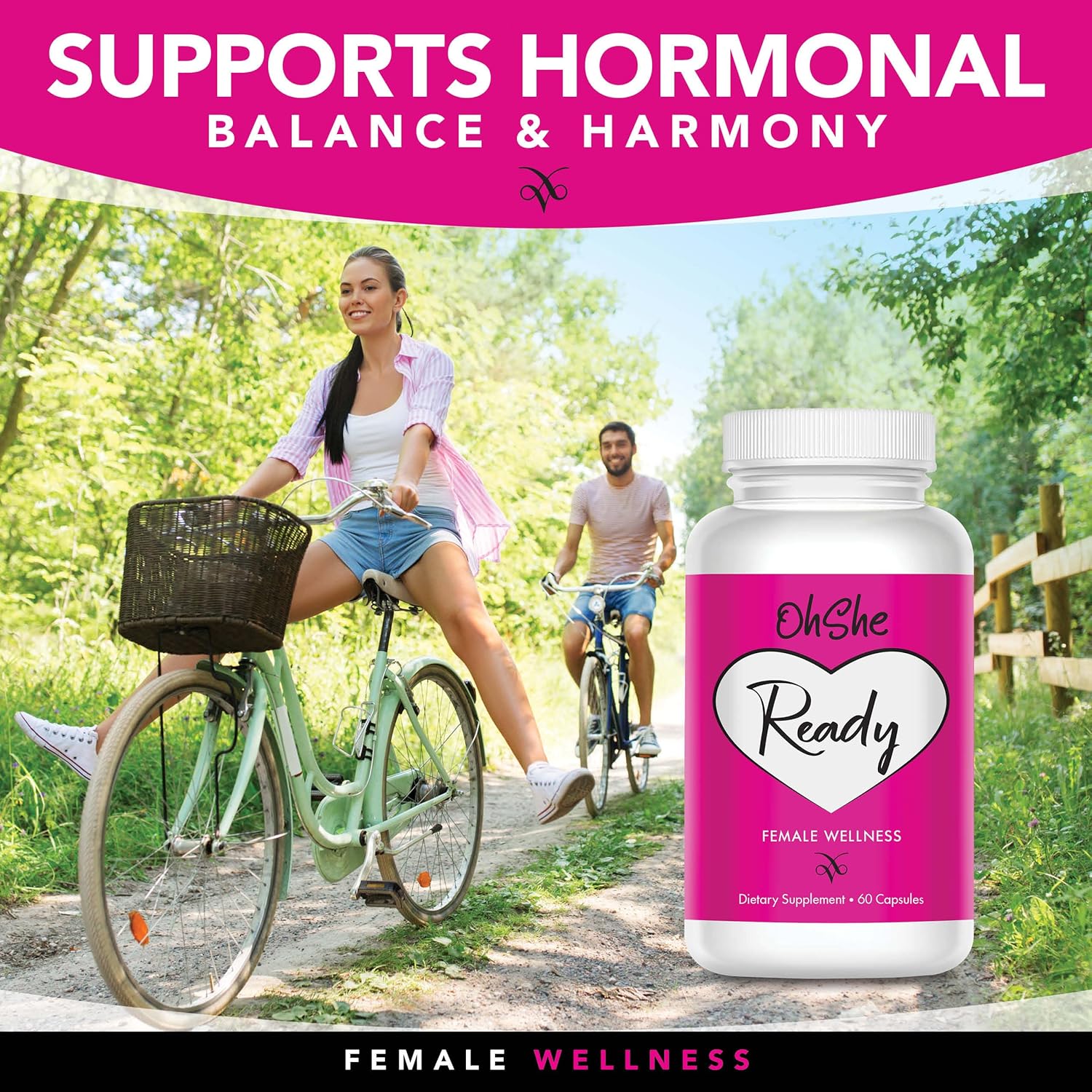 Female Hormonal Harmony Supplement for Energy, Mood, and Vitality - Natural Wellness Support - 60 Capsules