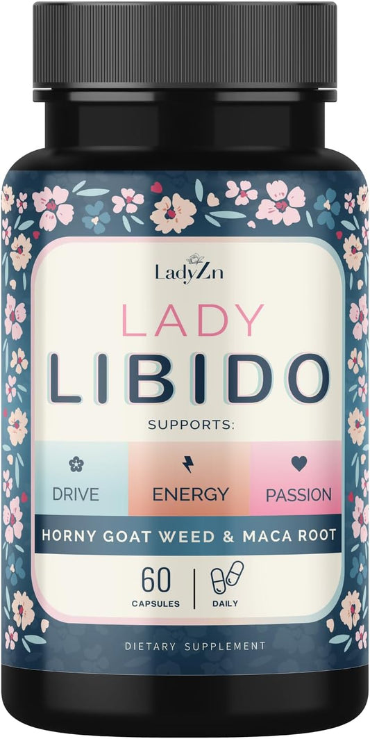 Female Libido Boosting Supplement with Hornygoatweed & Maca Root - Increase Drive, Passion, Energy, and Enjoyment - 60 Capsules