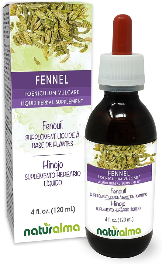 Fennel (Foeniculum vulgare) Fruit Alcohol-Free Tincture - 4 fl oz Liquid Extract - Herbal Vegan Supplement