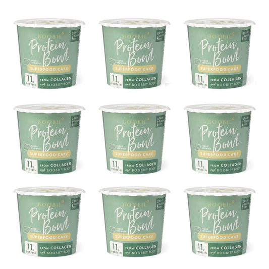 Fenugreek-Free Boobie Superfood Protein Bowl with Collagen for Lactation - Fudge Brownie (9 Count)