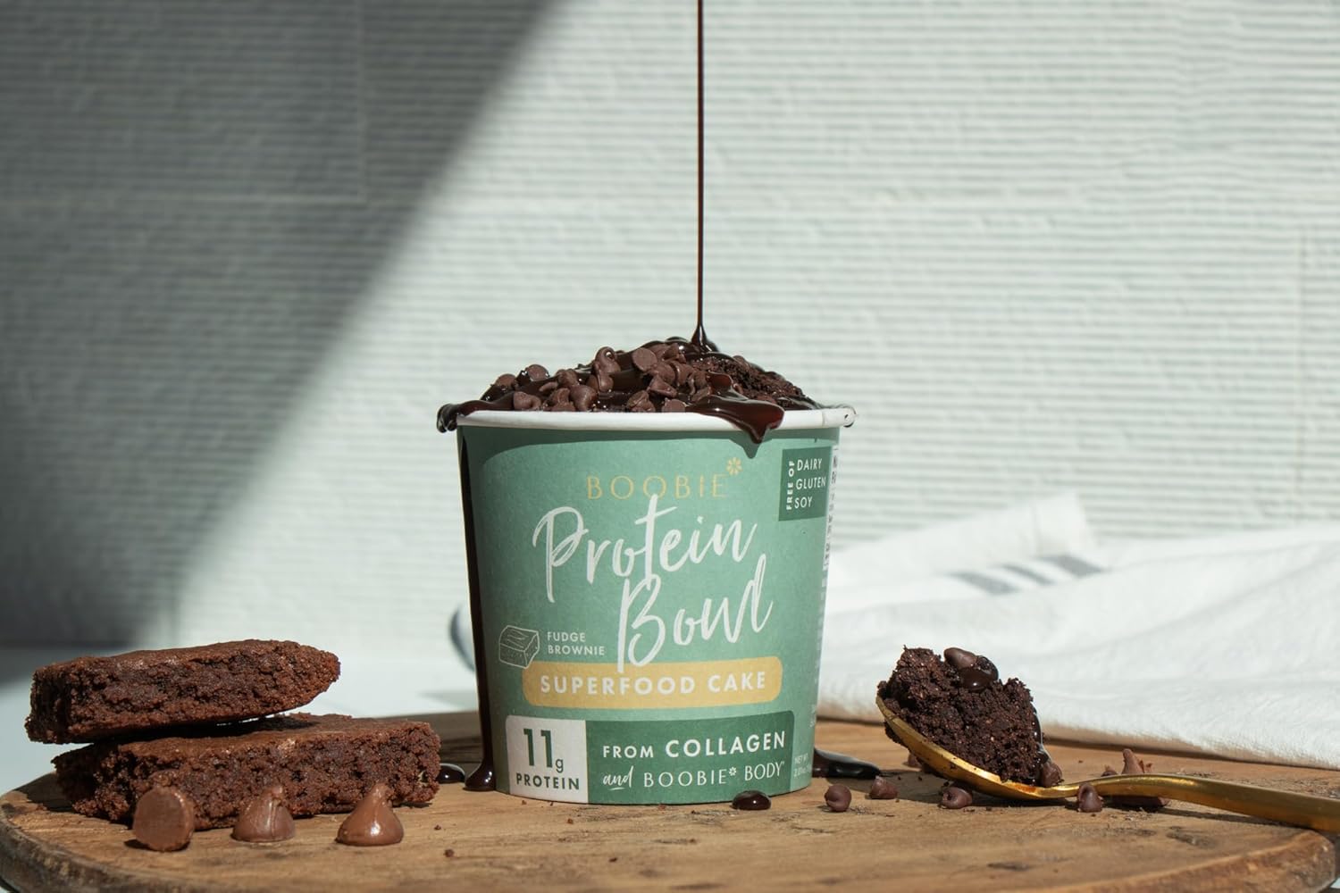 Fenugreek-Free Boobie Superfood Protein Bowl with Collagen for Lactation - Fudge Brownie (9 Count)