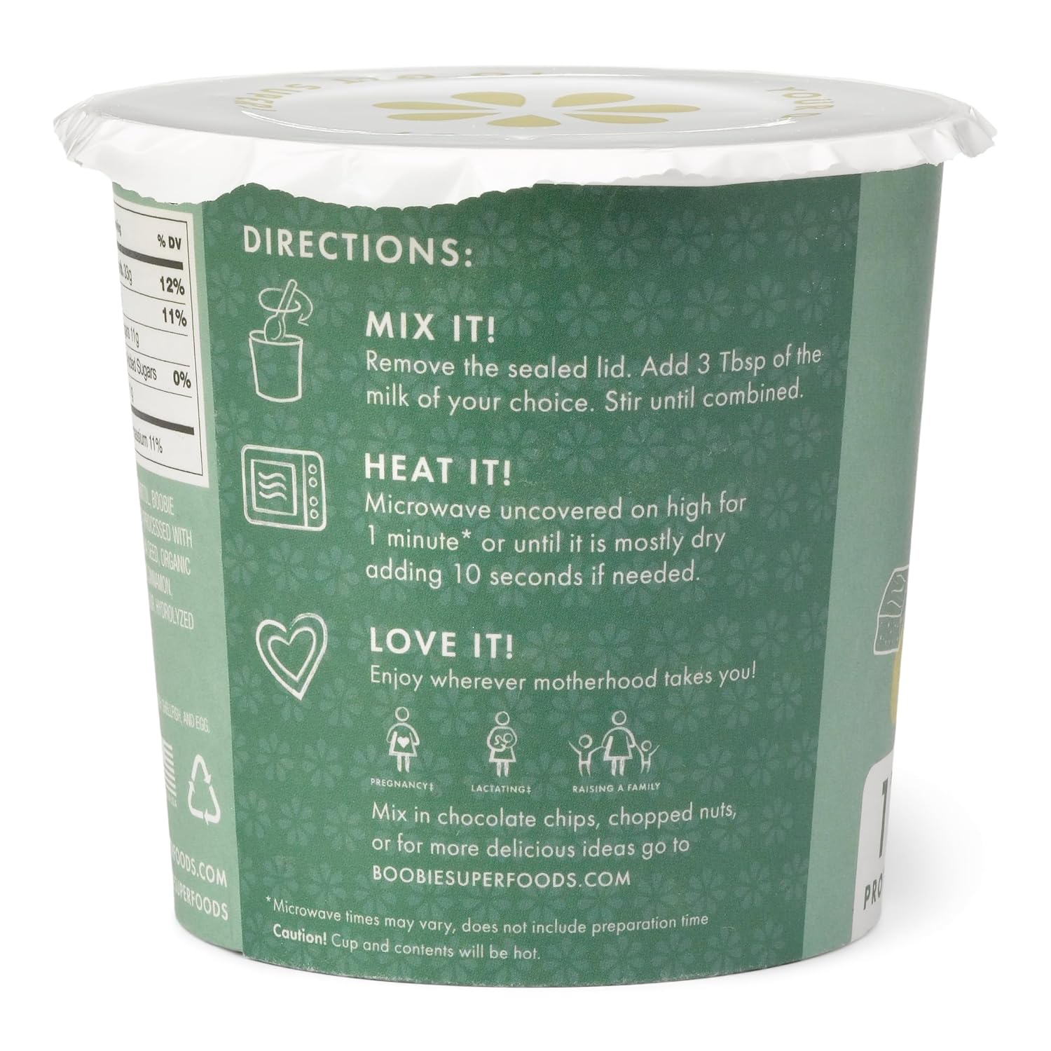 Fenugreek-Free Boobie Superfood Protein Bowl with Collagen for Lactation - Fudge Brownie (9 Count)