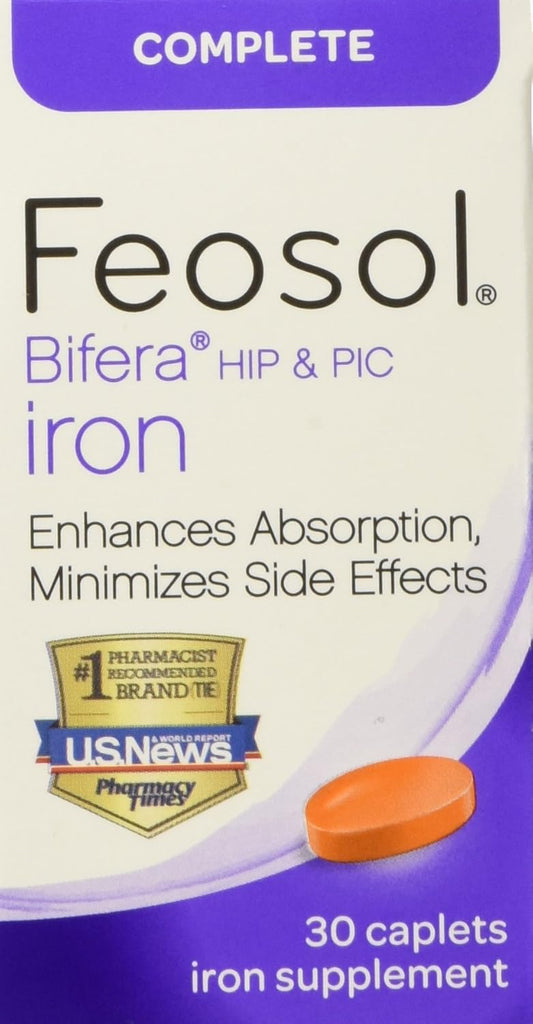 Feosol Complete Bifera Iron Caplets - 90 Count (3 Pack)