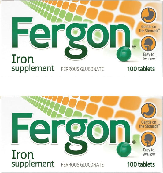 Fergon High Potency Iron Tablets, 27mg Iron, Highly Soluble & Easy to Digest